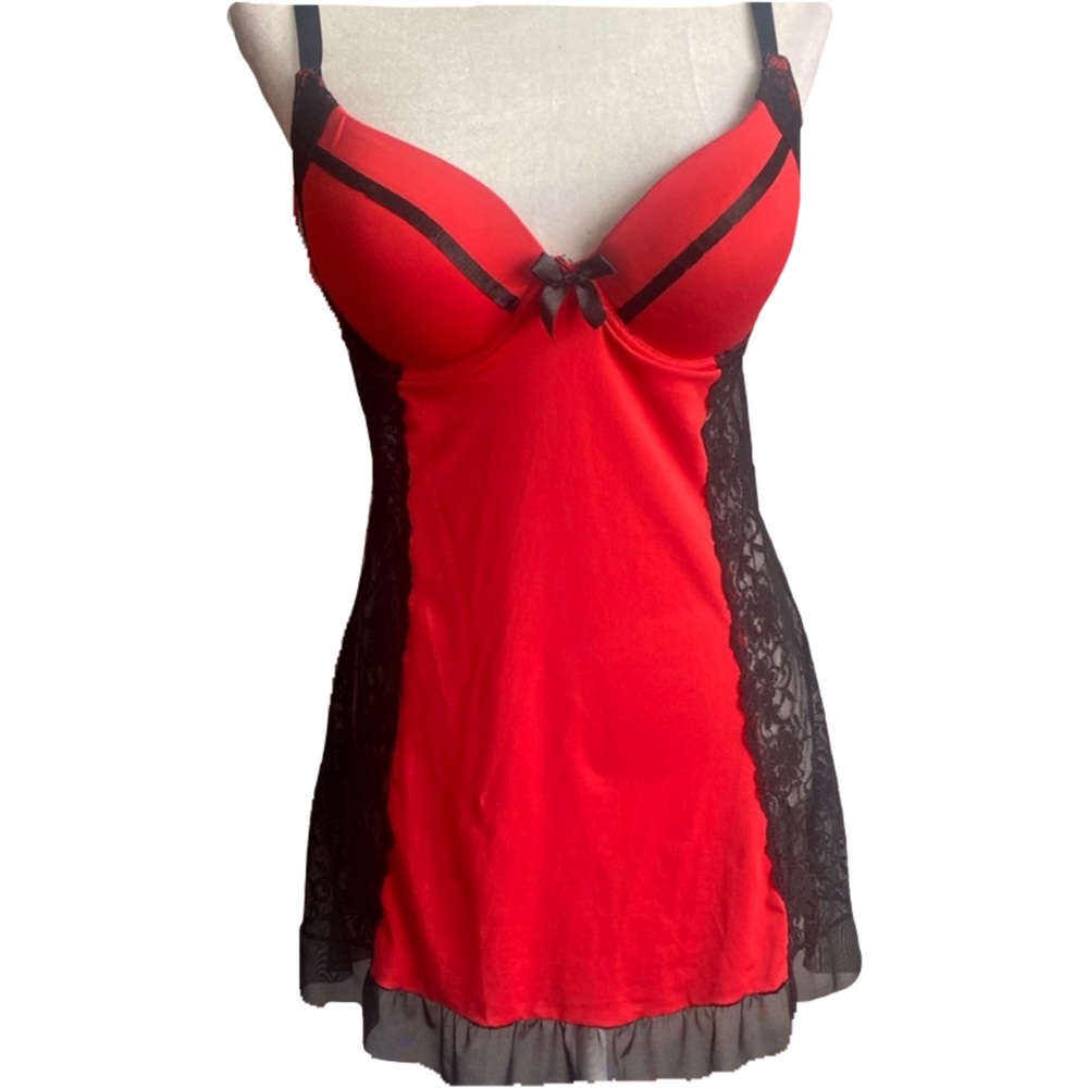 Black Fuchsia secret lace Red Lingerie